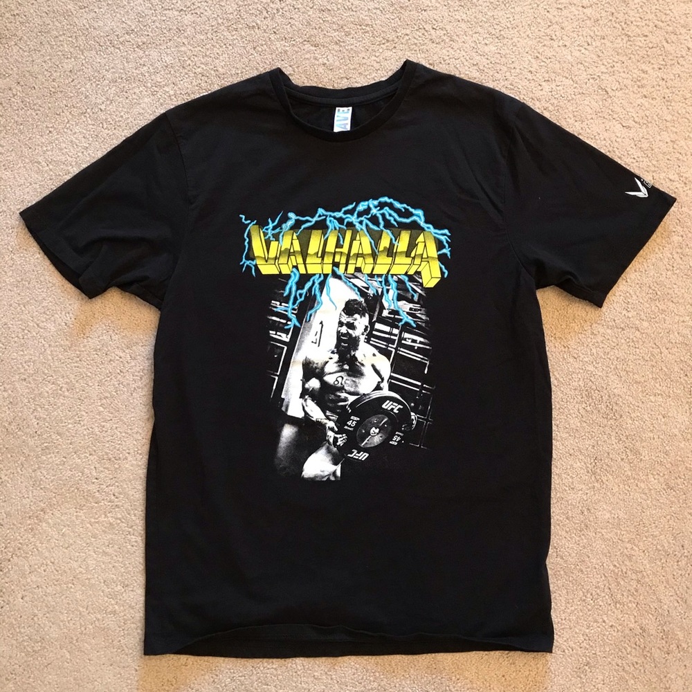 Valhalla Broslo UFC Graphic T Shirt Kids Size L Viking Mode Cotton Retro Black